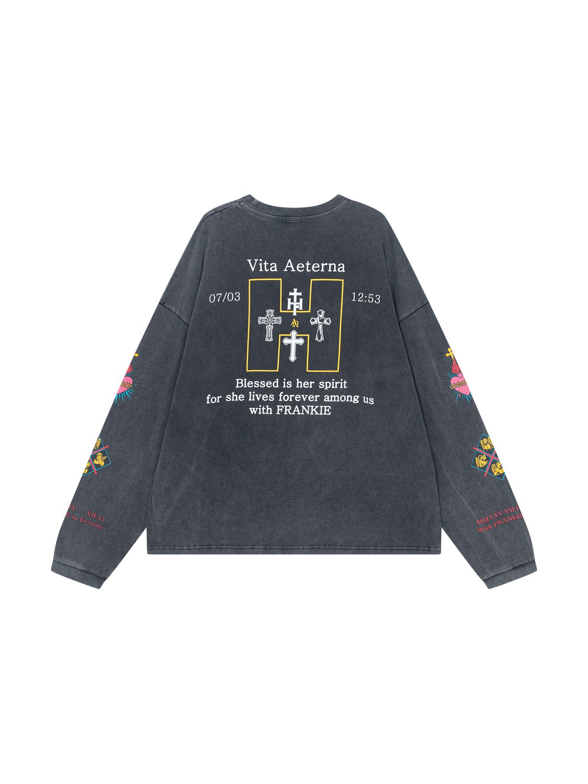 하이타이드 프랭키(HIGHTIDEFRANKIE) Nosso bebe amado  Long Sleeve Tee Black