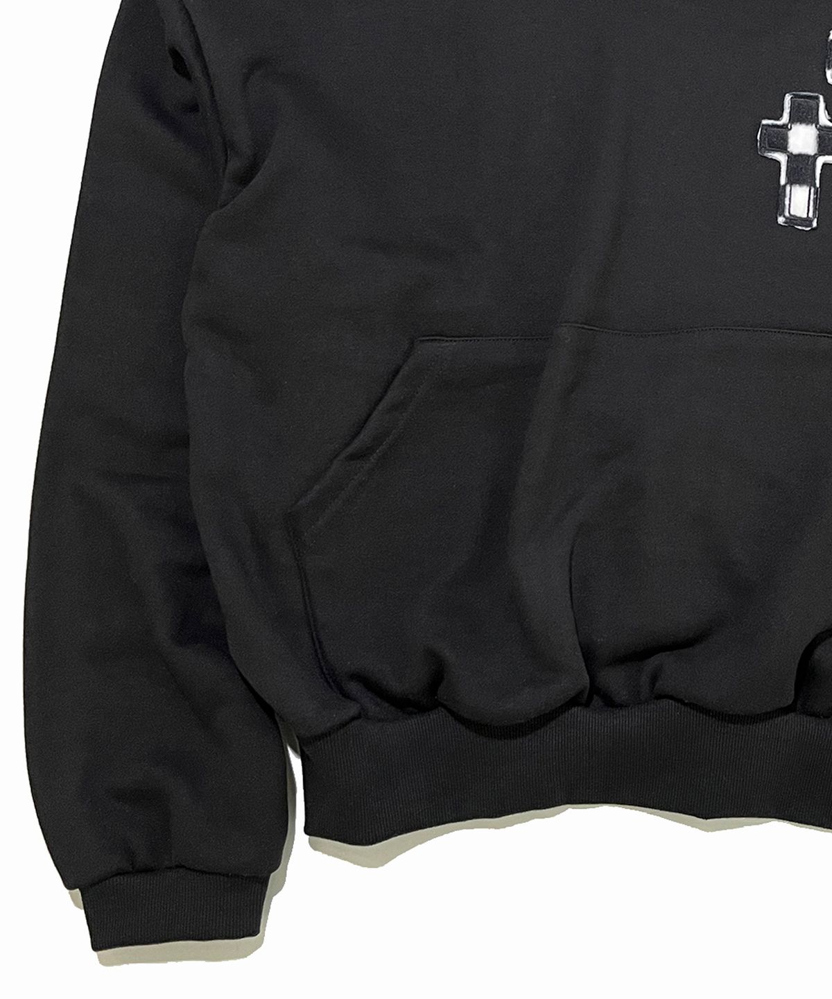 스케이터락(SK8ER ROCK) Double Cross Crop Sweat Hoodie ((black))