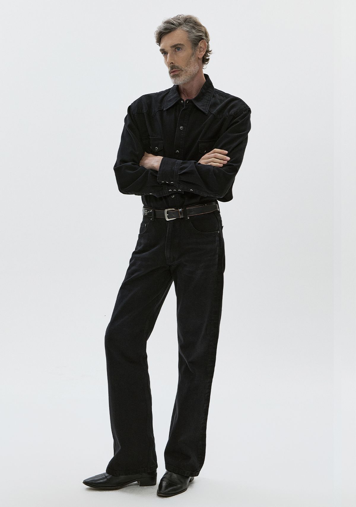 세비지(SAVAGE) Bootcut Fit Denim Jeans - Washed Black
