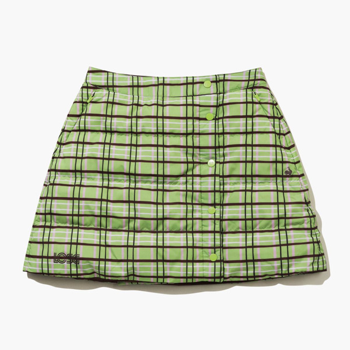 르꼬끄 골프(LECOQ GOLF) 여성 다운 리버서블 스커트 _LIME GQ422LSKO2