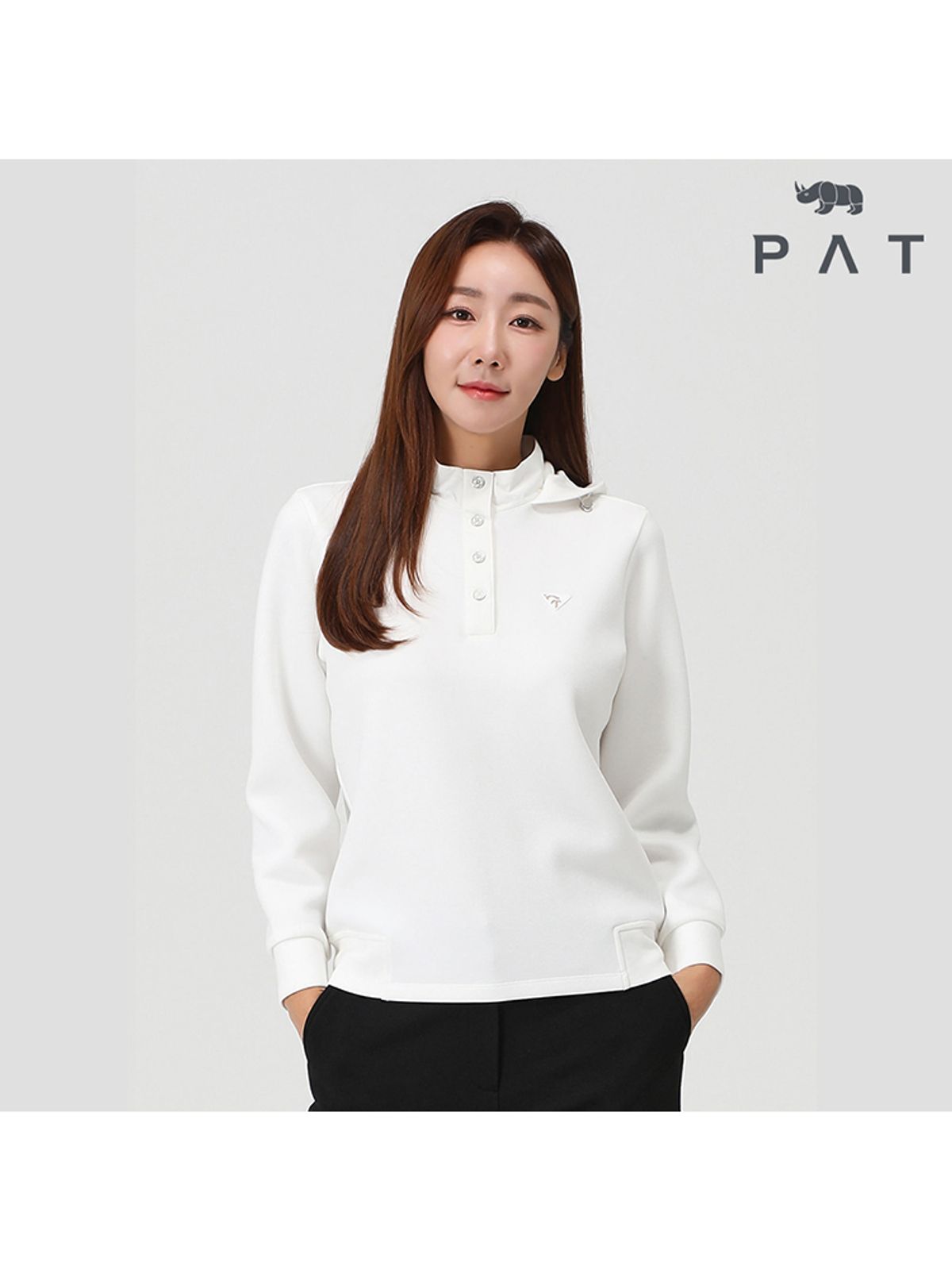 피에이티(PAT) 우븐배색 후드 티셔츠_QJ86031