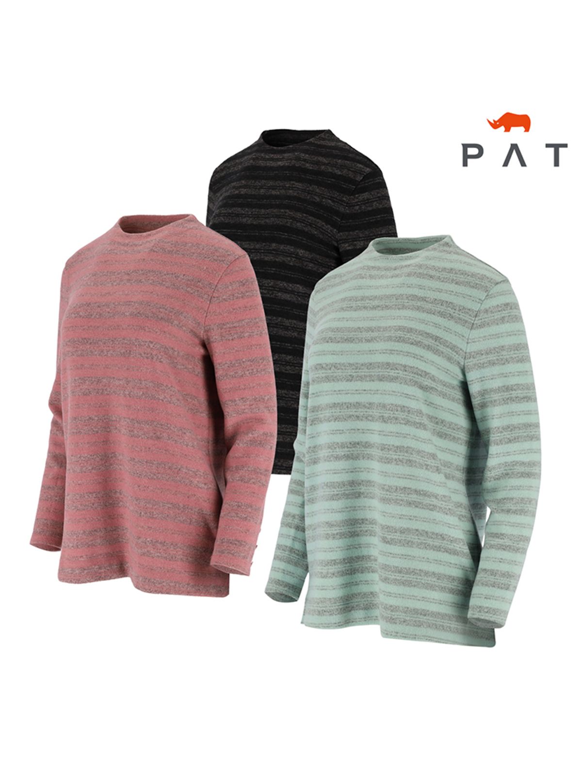 피에이티(PAT) 스트라이프 목크넥 티셔츠_1J85485