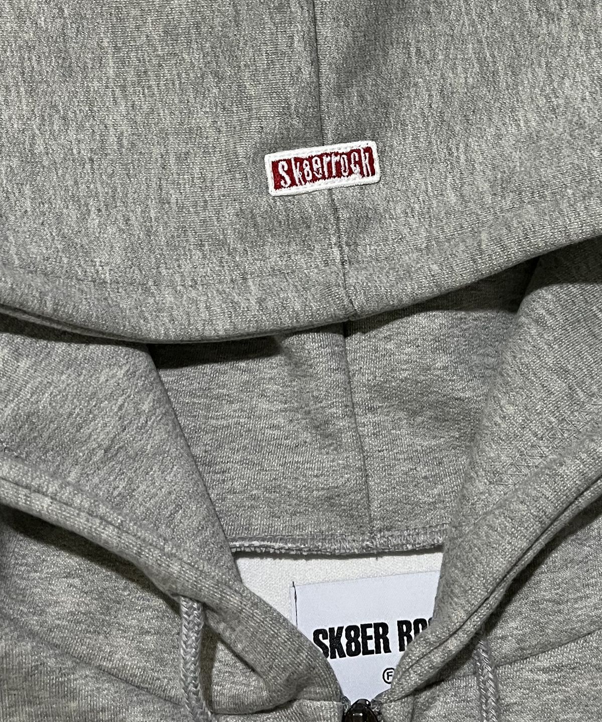 스케이터락(SK8ER ROCK) Striking Cross Sweat Hood Zip-Up ((melange gray))