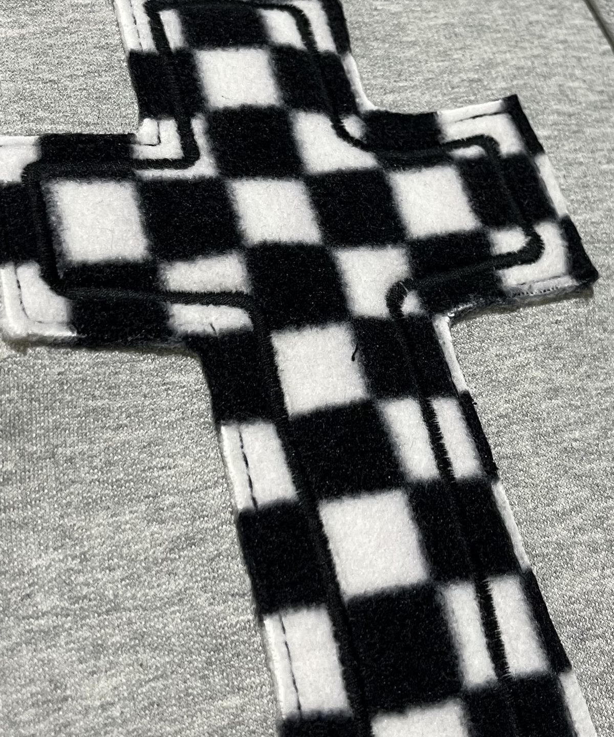 스케이터락(SK8ER ROCK) Striking Cross Sweat Hood Zip-Up ((melange gray))