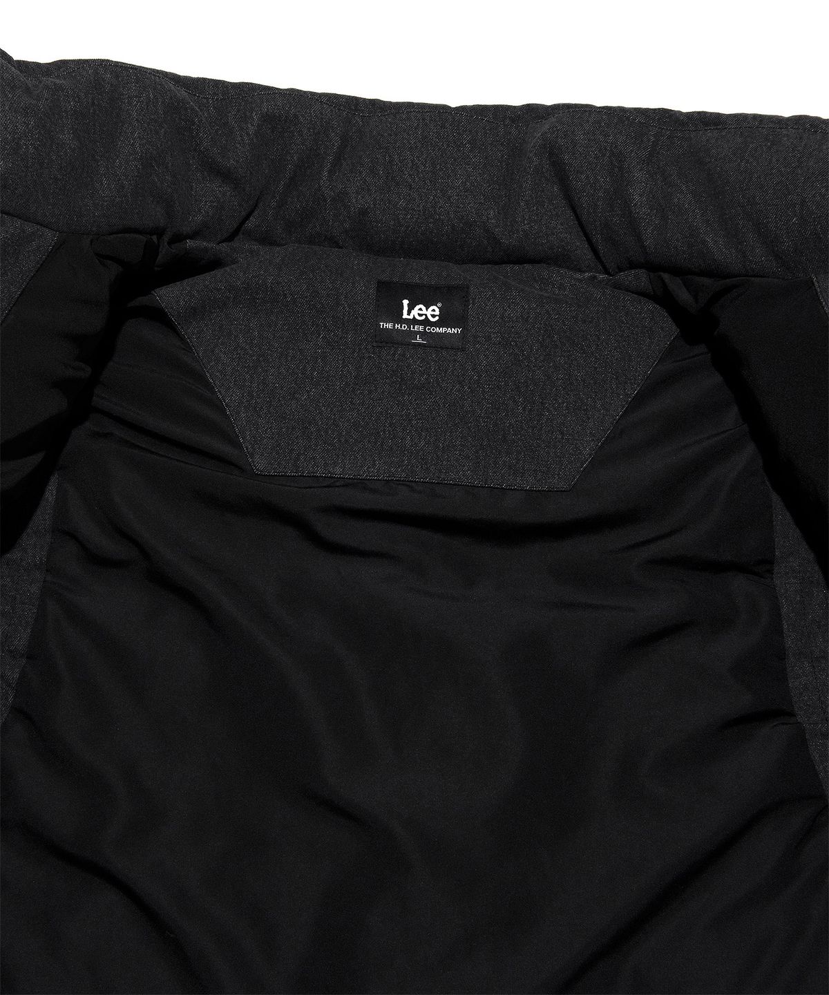 리(LEE) 워싱 데님 패딩 베스트 블랙