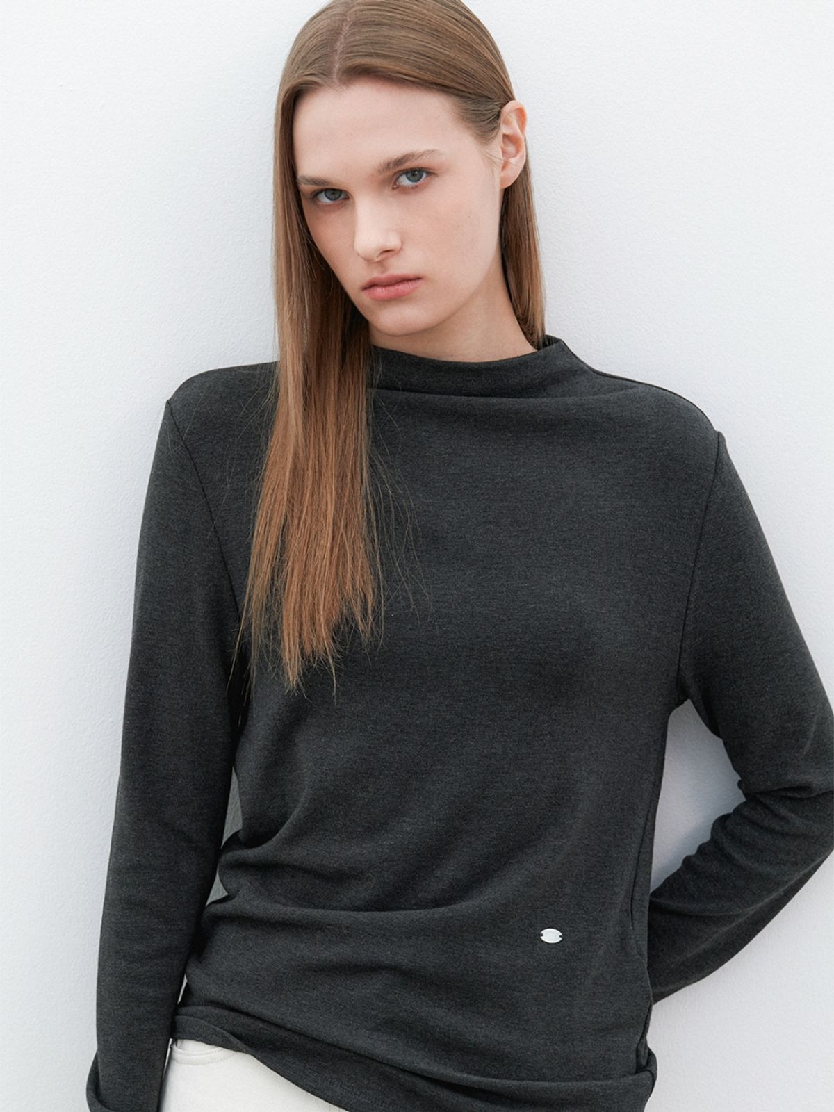 아틀리에 나인(ATELIER NAIN) ESSENTIAL HALF NECK LONG TEE(T-7133)