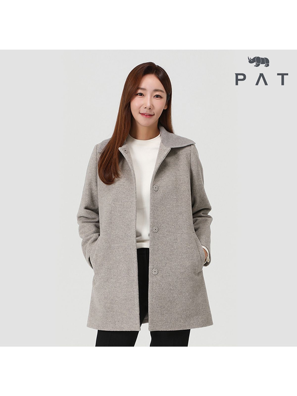피에이티(PAT) 니트카라 울 코트_1J81105