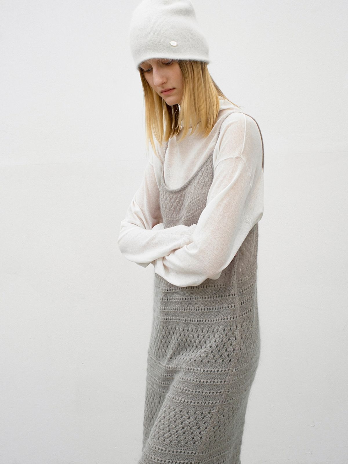 아틀리에 나인(ATELIER NAIN) SOFT MOHAIR SKASHI KNIT DRESS(OP-6308)