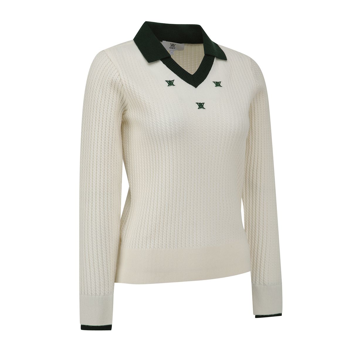 어뉴골프(ANEW GOLF) W LOGO POINT CABLE SWEATER _OW
