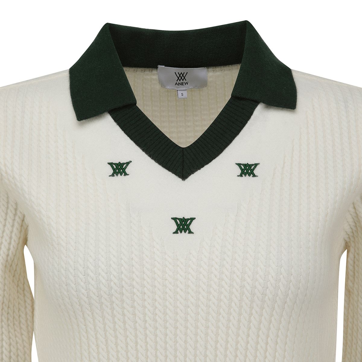 어뉴골프(ANEW GOLF) W LOGO POINT CABLE SWEATER _OW