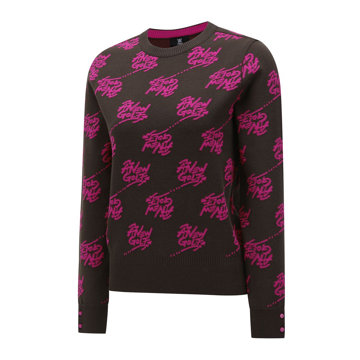 어뉴골프(ANEW GOLF) W LOGO PATTERN JACQUARD PULLOVER_DW