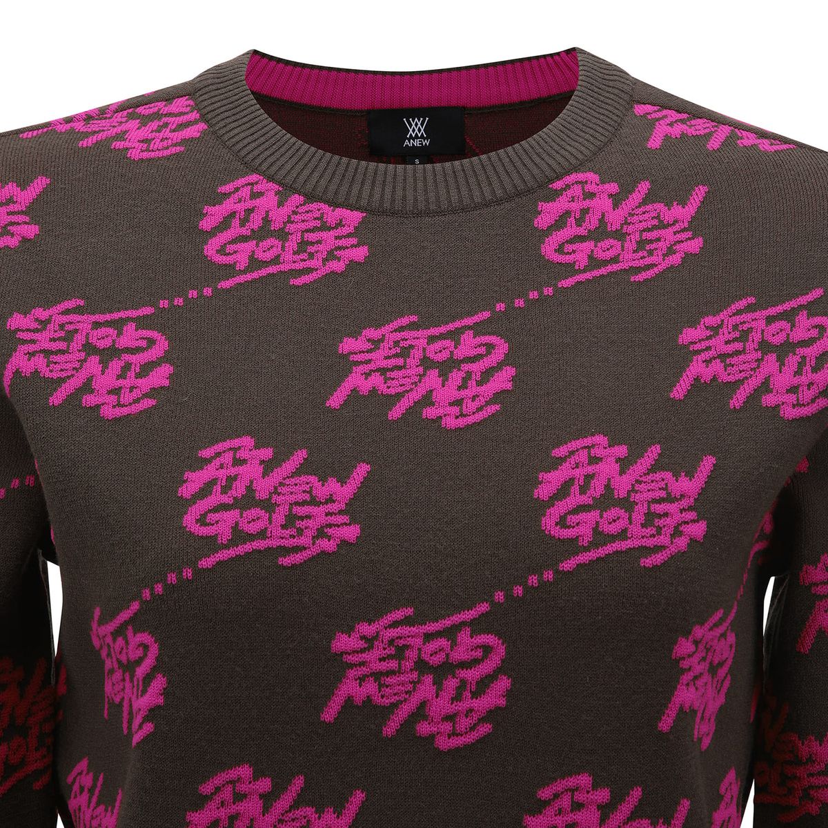 어뉴골프(ANEW GOLF) W LOGO PATTERN JACQUARD PULLOVER_DW