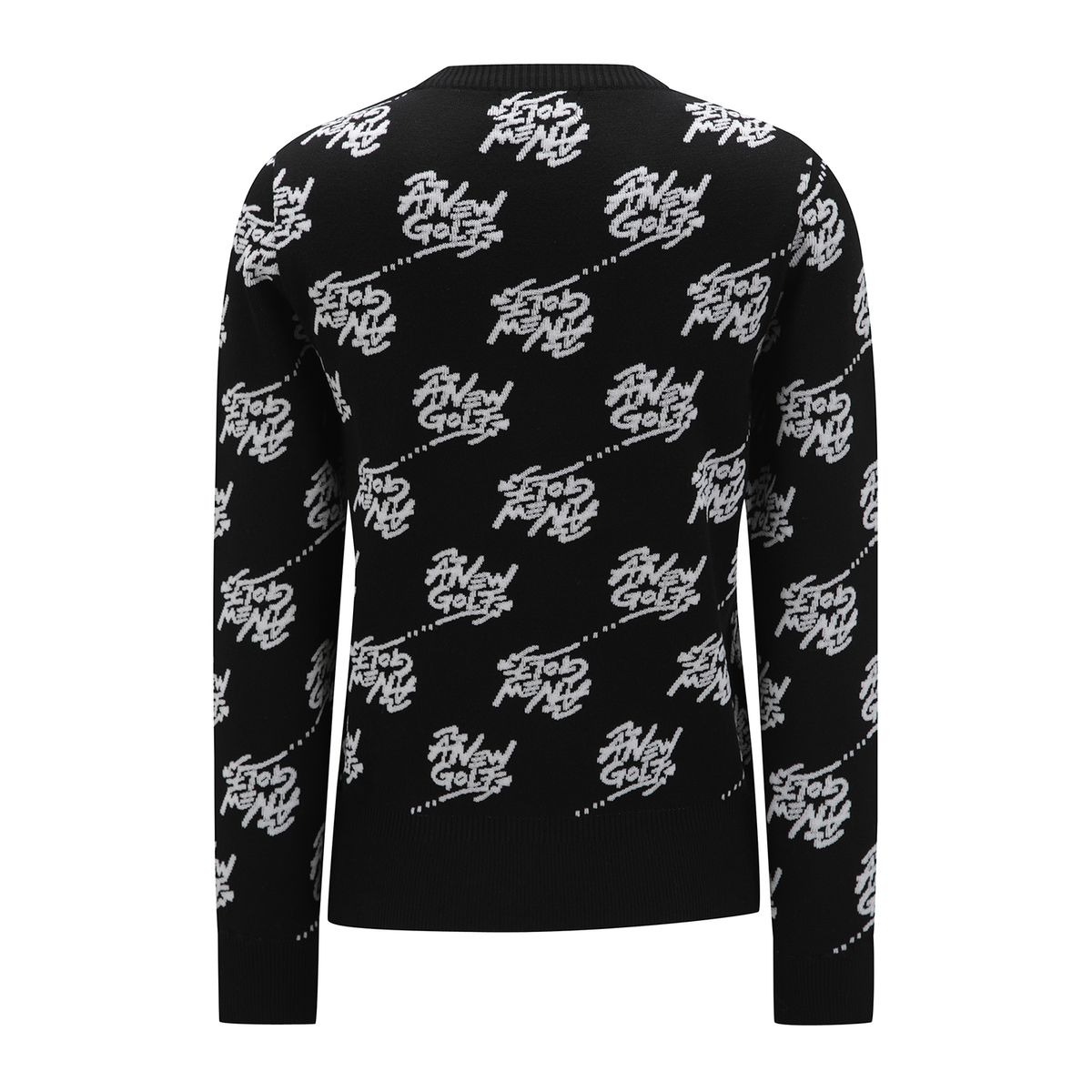 어뉴골프(ANEW GOLF) W LOGO PATTERN JACQUARD PULLOVER_BK