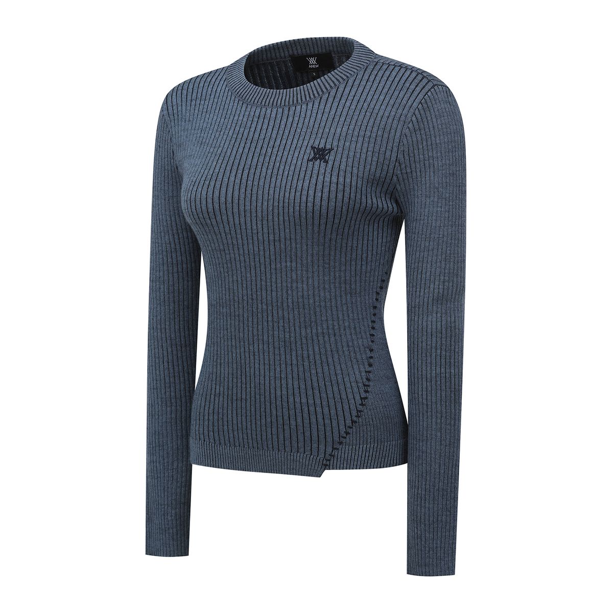 어뉴골프(ANEW GOLF) W STRIPE TEXTURED PULLOVER_BL