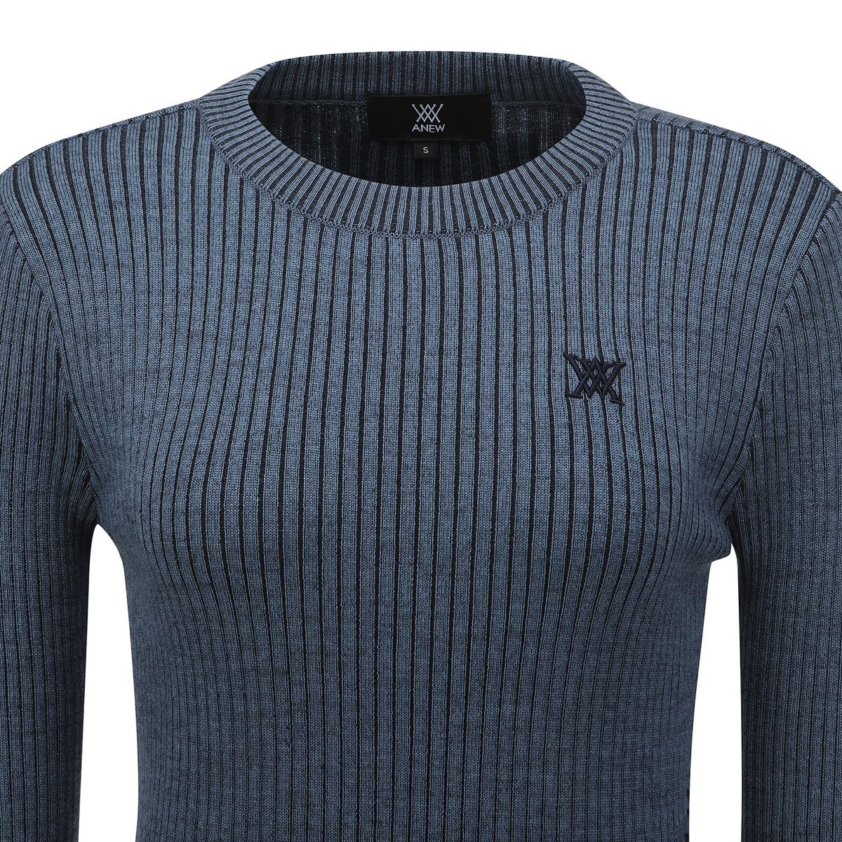 어뉴골프(ANEW GOLF) W STRIPE TEXTURED PULLOVER_BL