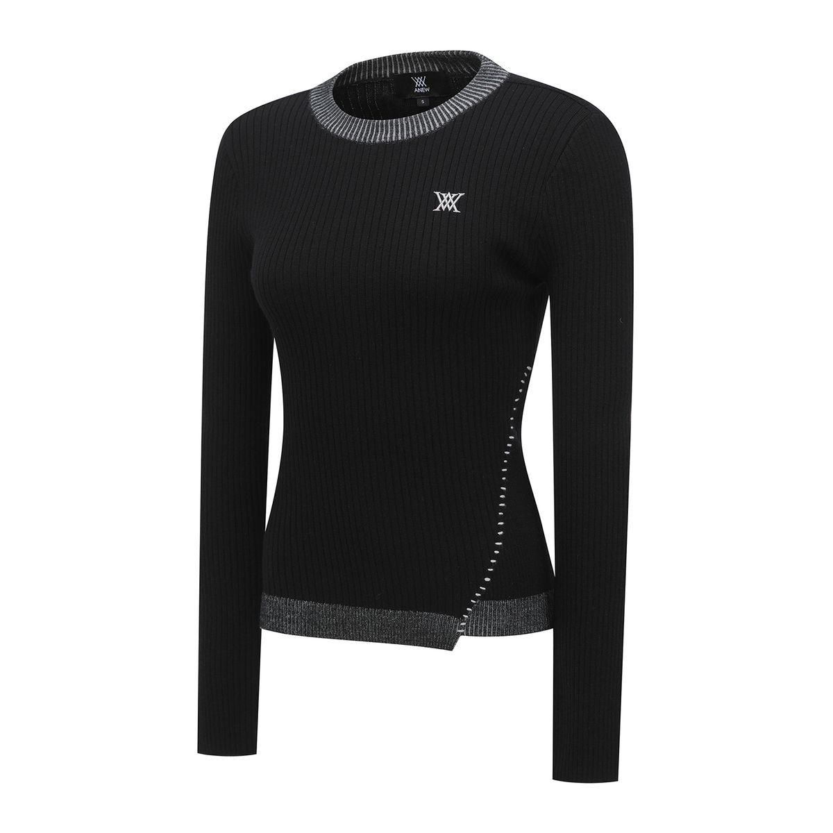 어뉴골프(ANEW GOLF) W STRIPE TEXTURED PULLOVER_BK