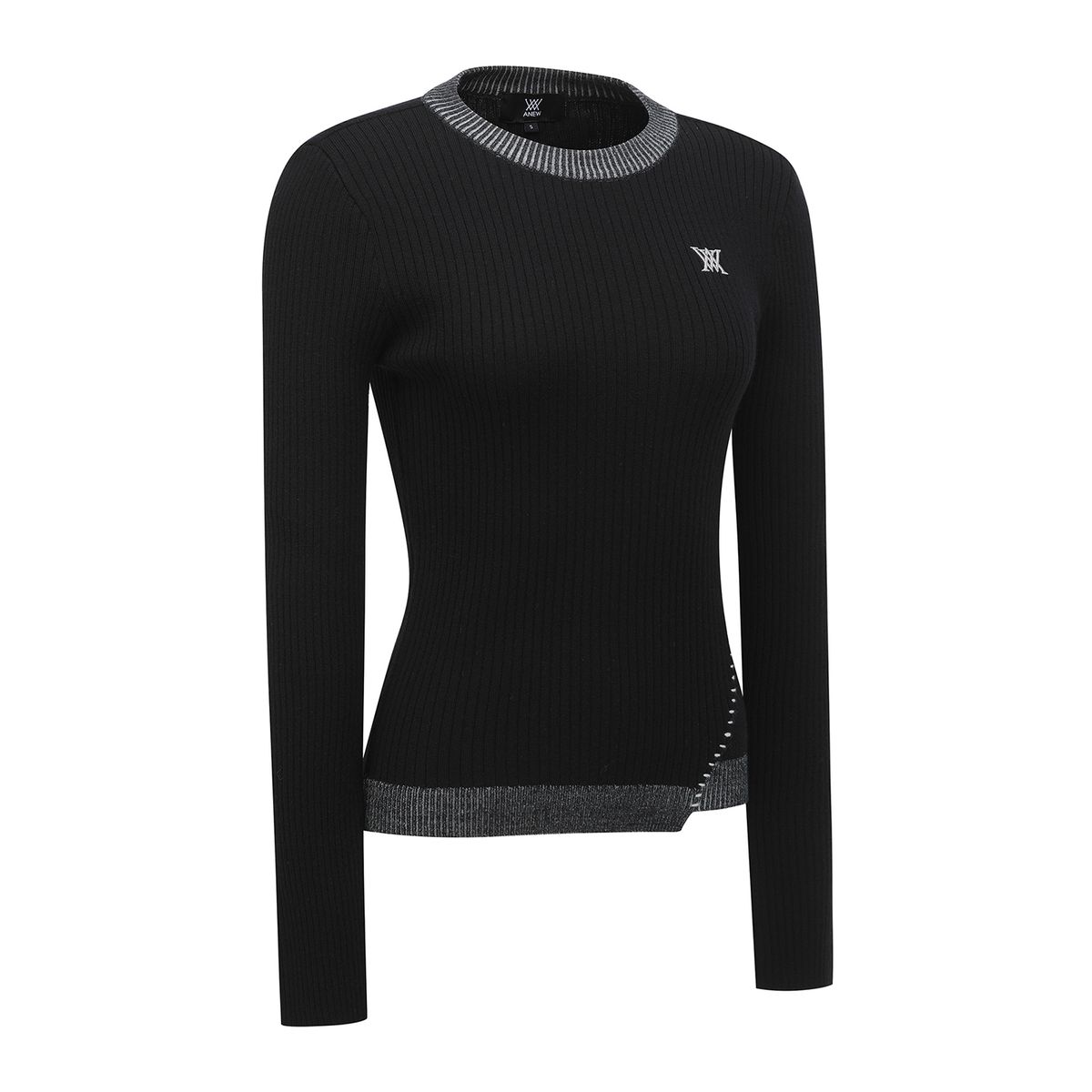 어뉴골프(ANEW GOLF) W STRIPE TEXTURED PULLOVER_BK