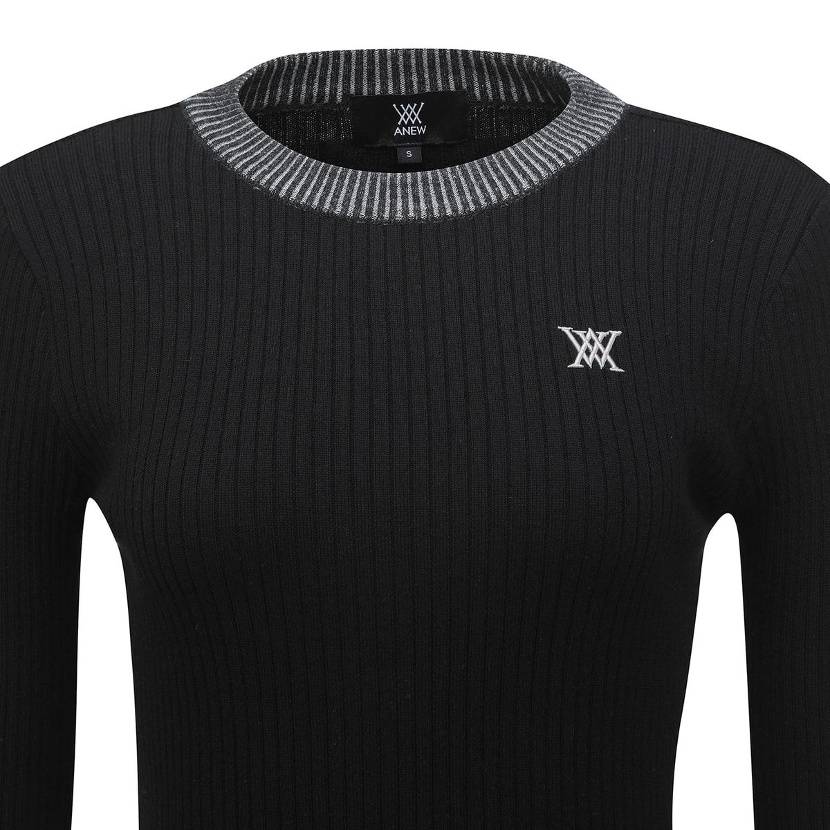 어뉴골프(ANEW GOLF) W STRIPE TEXTURED PULLOVER_BK