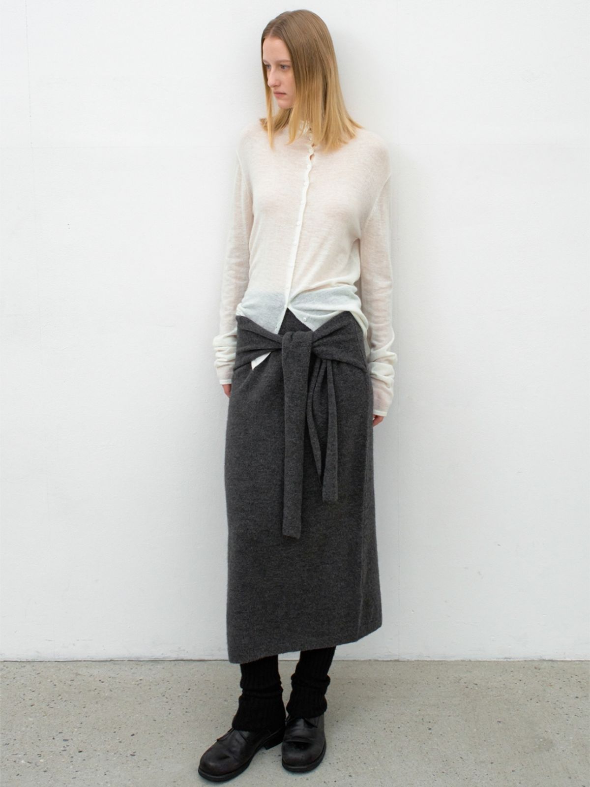 아틀리에 나인(ATELIER NAIN) SHEER ALPACA HIGHNECK 2WAY CARDIGAN(CD-2246)