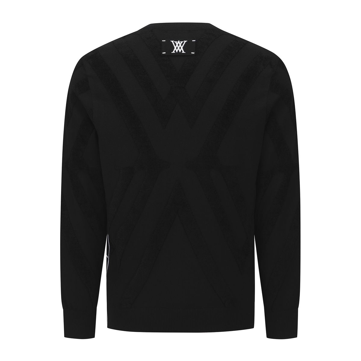 어뉴골프(ANEW GOLF) M BIG LOGO INTARSIA PULLOVER_BK