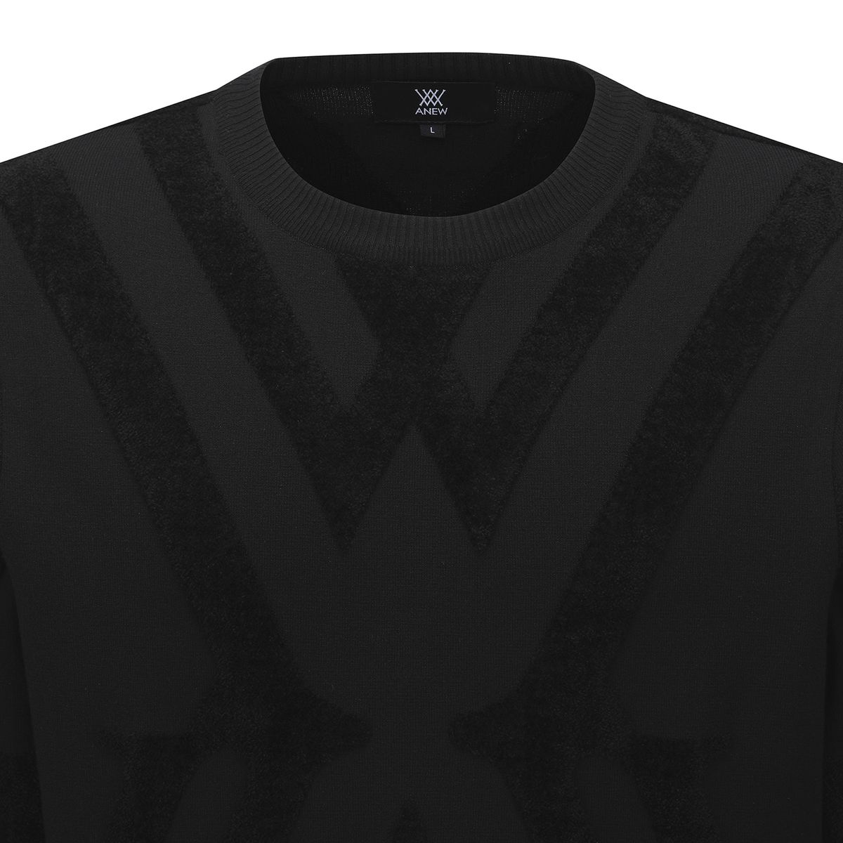 어뉴골프(ANEW GOLF) M BIG LOGO INTARSIA PULLOVER_BK