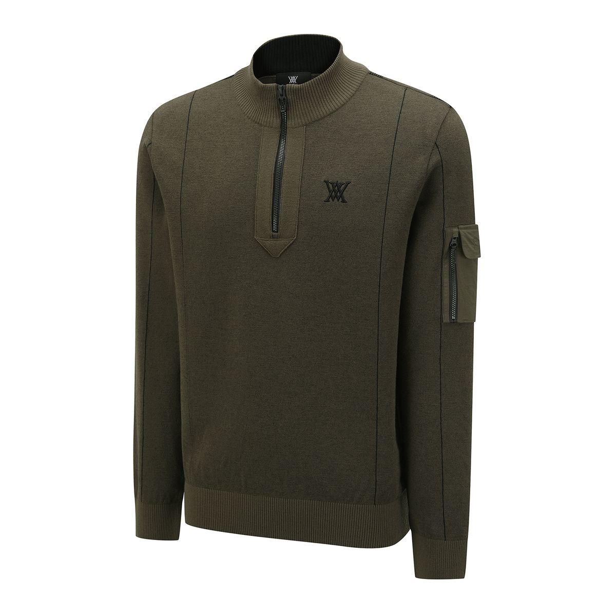 어뉴골프(ANEW GOLF) M TWO TONE HALF ZIP-UP PULLOVER_KH
