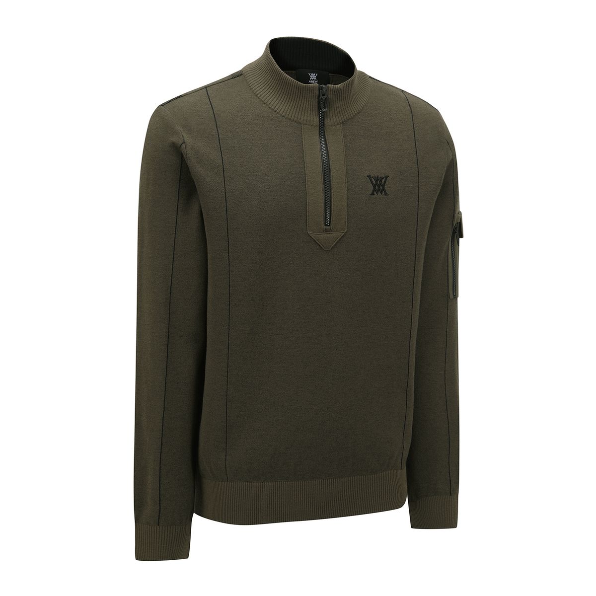 어뉴골프(ANEW GOLF) M TWO TONE HALF ZIP-UP PULLOVER_KH