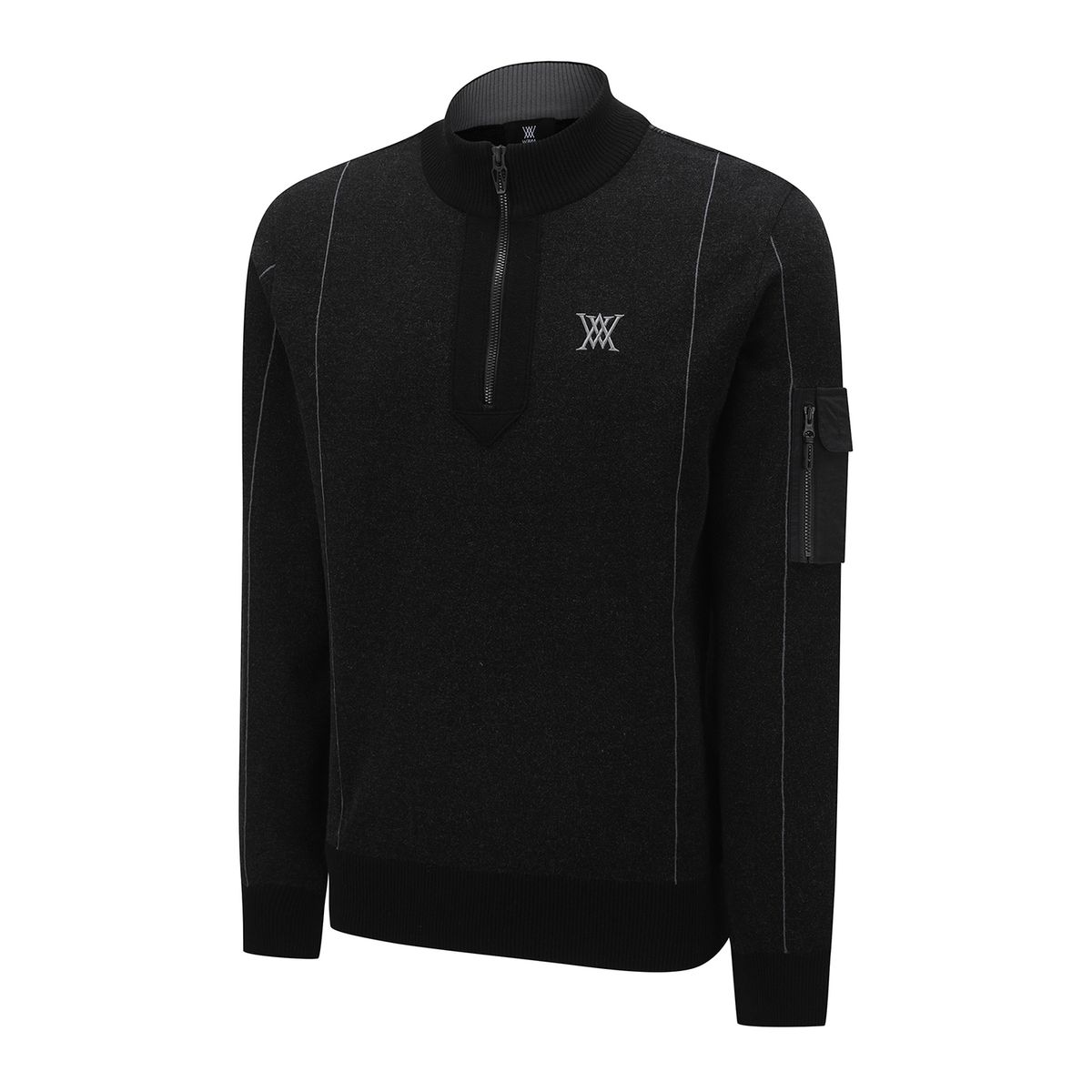 어뉴골프(ANEW GOLF) M TWO TONE HALF ZIP-UP PULLOVER_BK