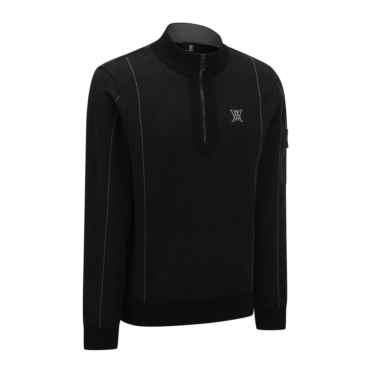 어뉴골프(ANEW GOLF) M TWO TONE HALF ZIP-UP PULLOVER_BK