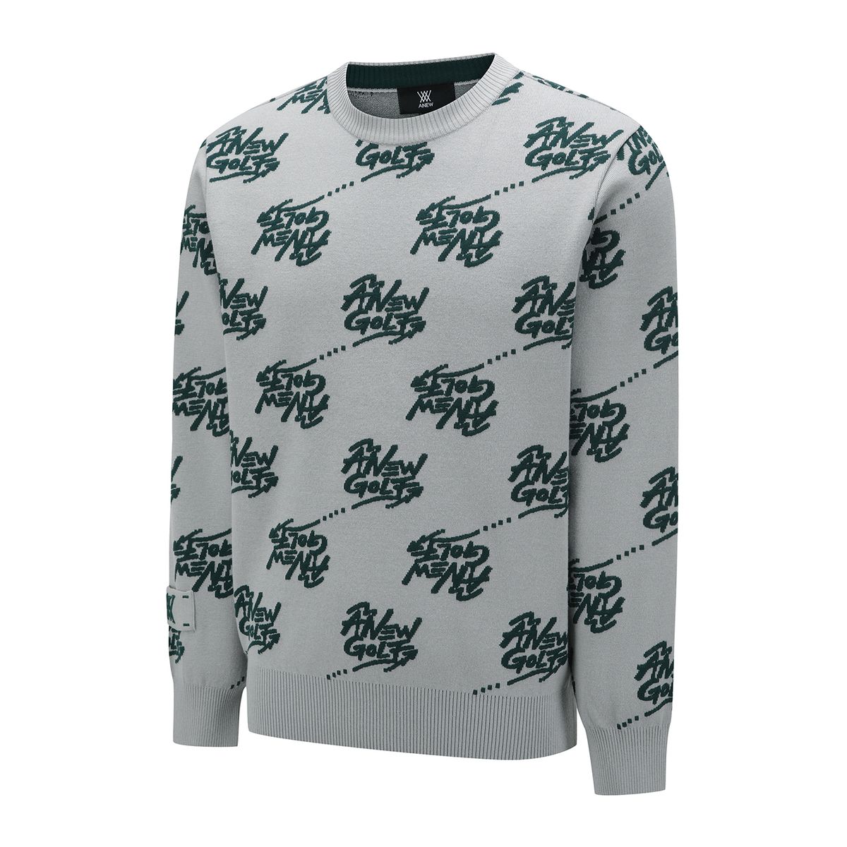 어뉴골프(ANEW GOLF) M LOGO PATTERN JACQUARD PULLOVER_GR