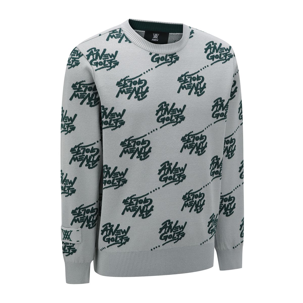 어뉴골프(ANEW GOLF) M LOGO PATTERN JACQUARD PULLOVER_GR