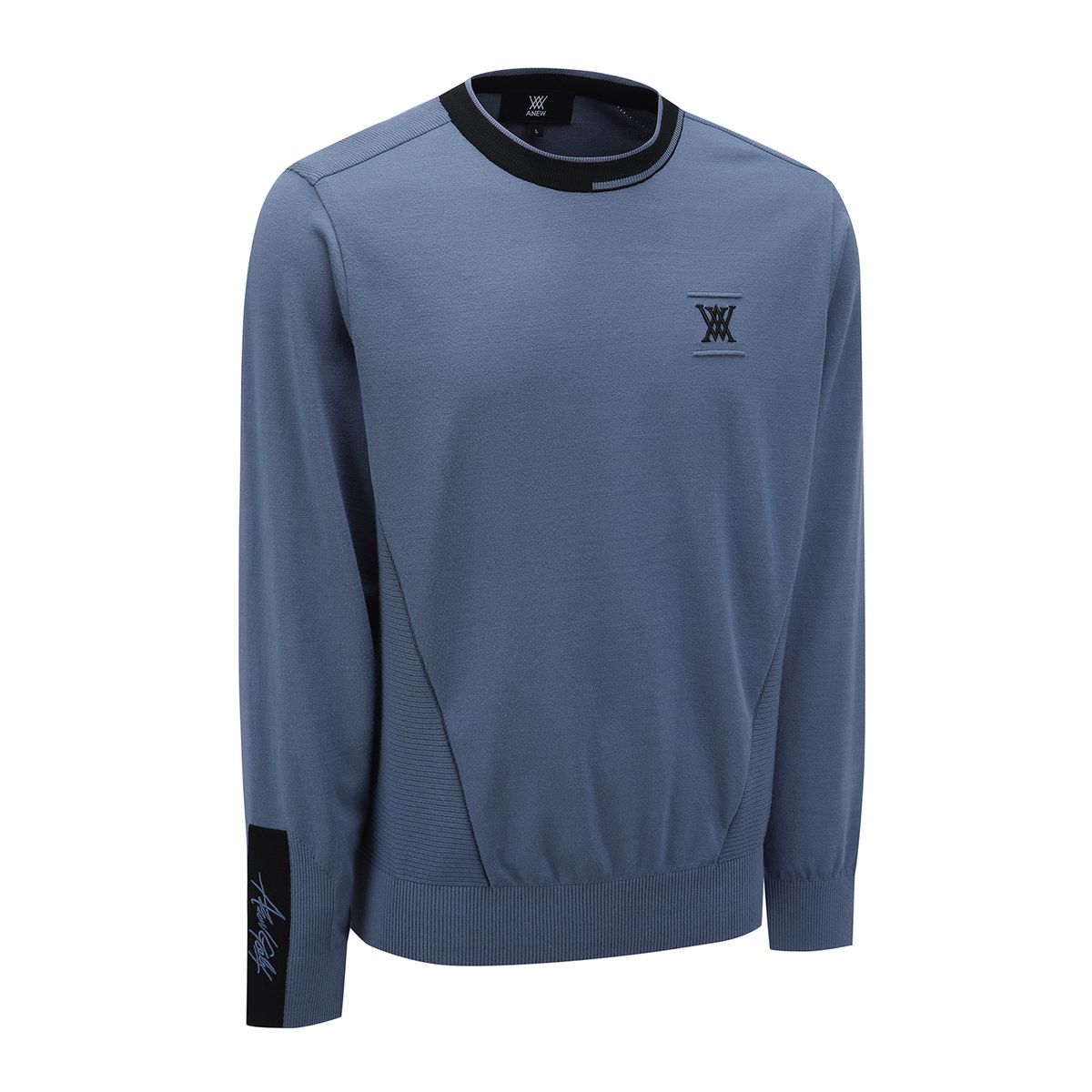 어뉴골프(ANEW GOLF) M TEXTURED MIX PULLOVER_BL
