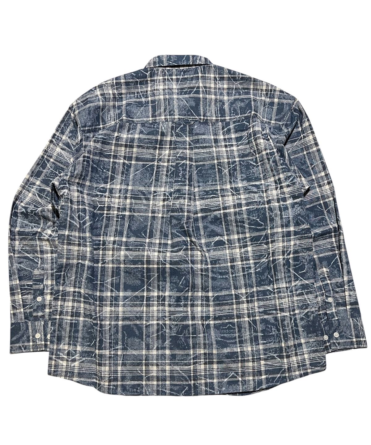 스케이터락(SK8ER ROCK) Cross Wave Check Shirt ((smokeblue))