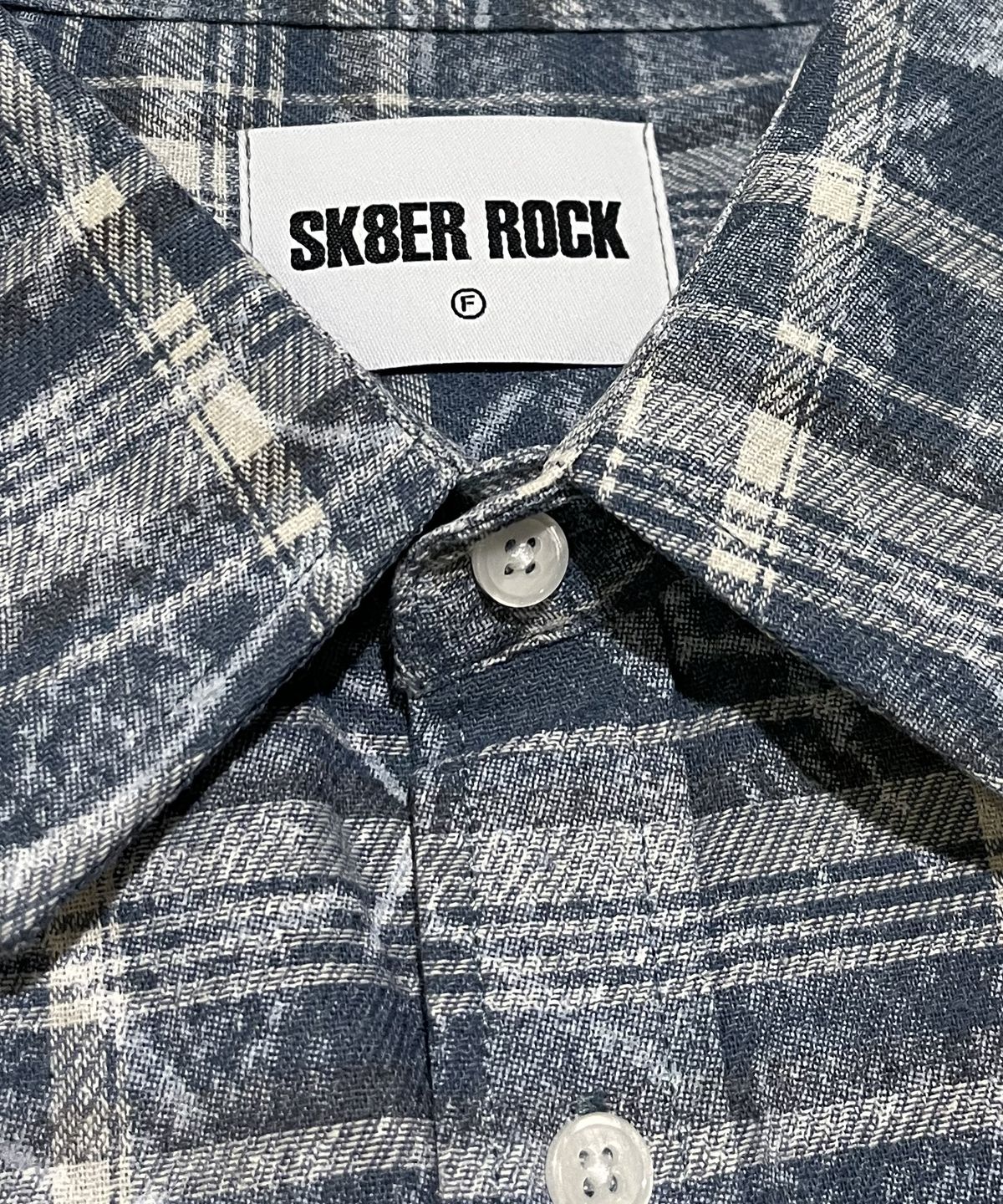스케이터락(SK8ER ROCK) Cross Wave Check Shirt ((smokeblue))
