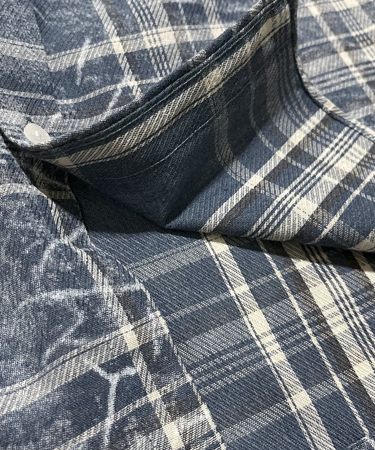 스케이터락(SK8ER ROCK) Cross Wave Check Shirt ((smokeblue))