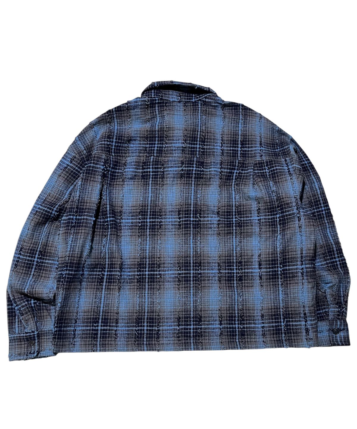 스케이터락(SK8ER ROCK) Cross Tassel Check Shirt ((blue))