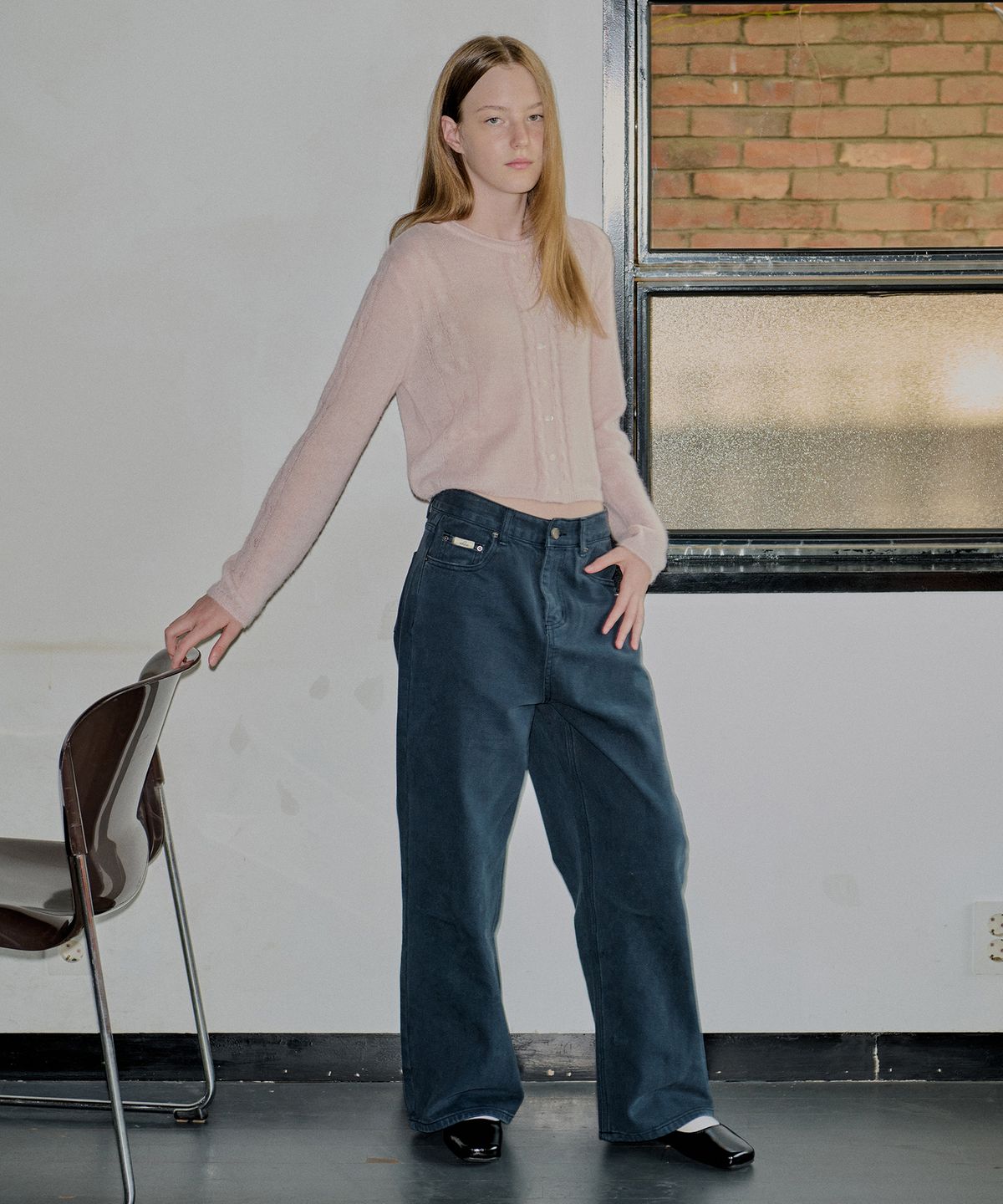 아위(AHWE) MOHAIR CABLE PULLOVER_L PINK