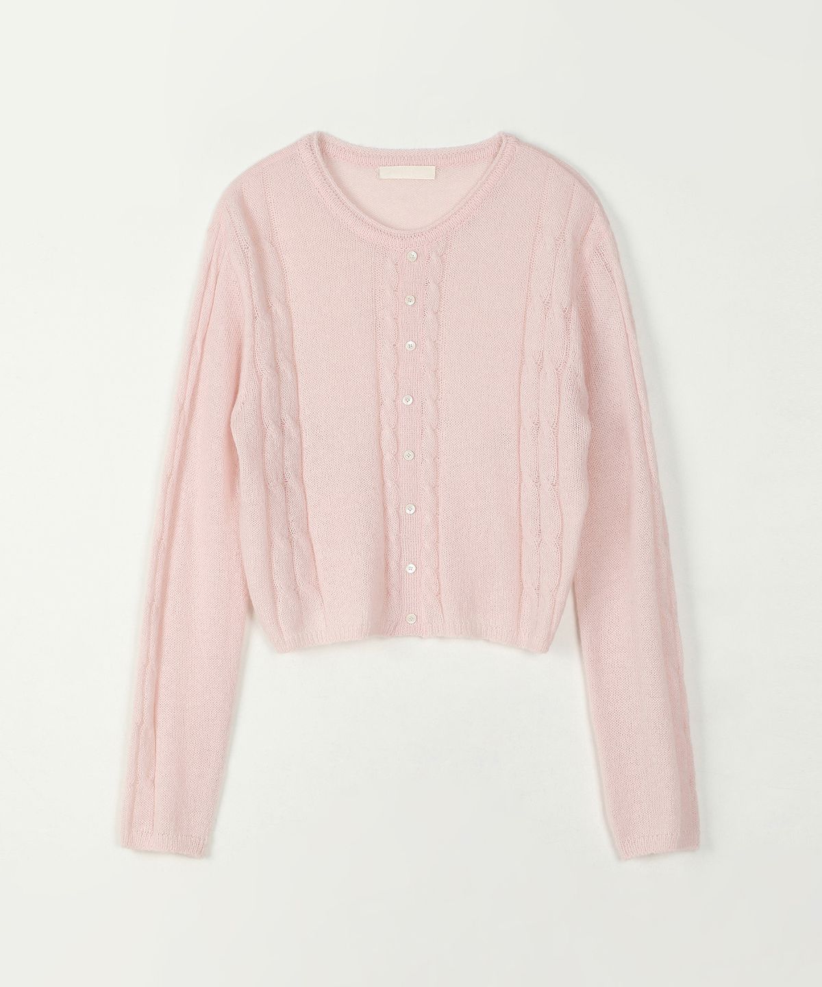 아위(AHWE) MOHAIR CABLE PULLOVER_L PINK