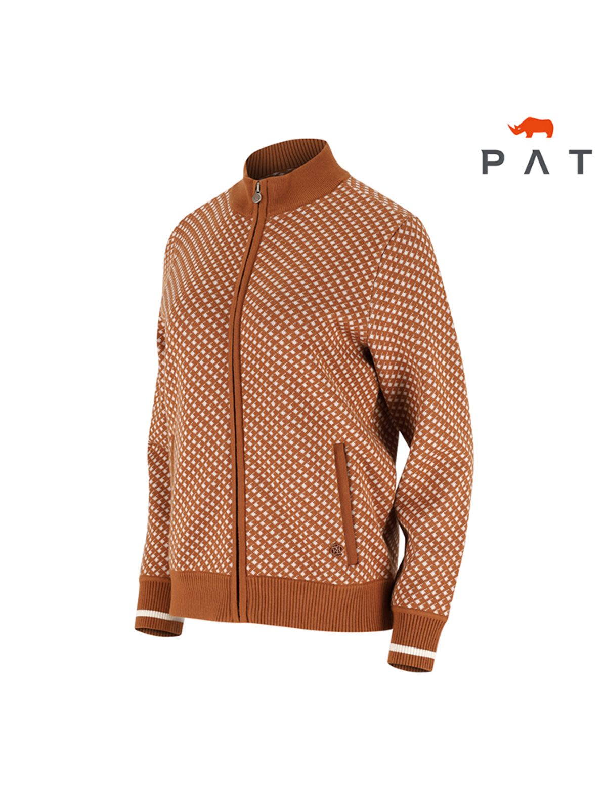 피에이티(PAT) 기하학 밍크 자카드 가디건_1J83795