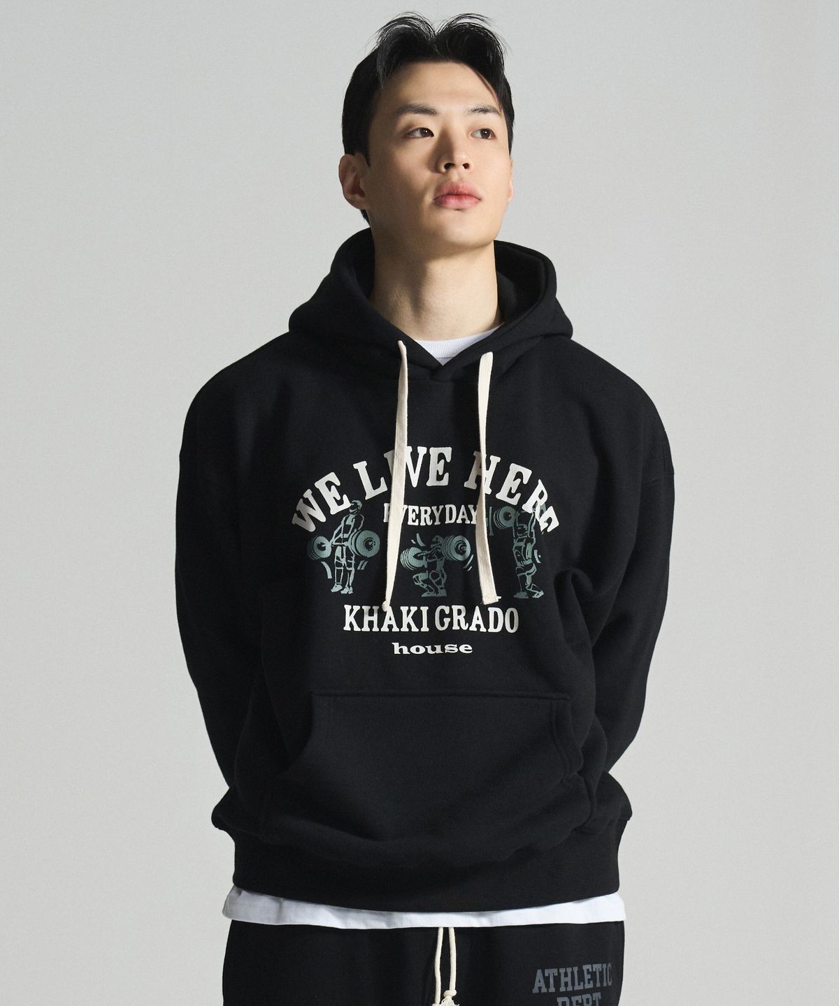 카키그라도(KHAKI GRADO) K.A.G 리프팅하우스 후디 (Black)