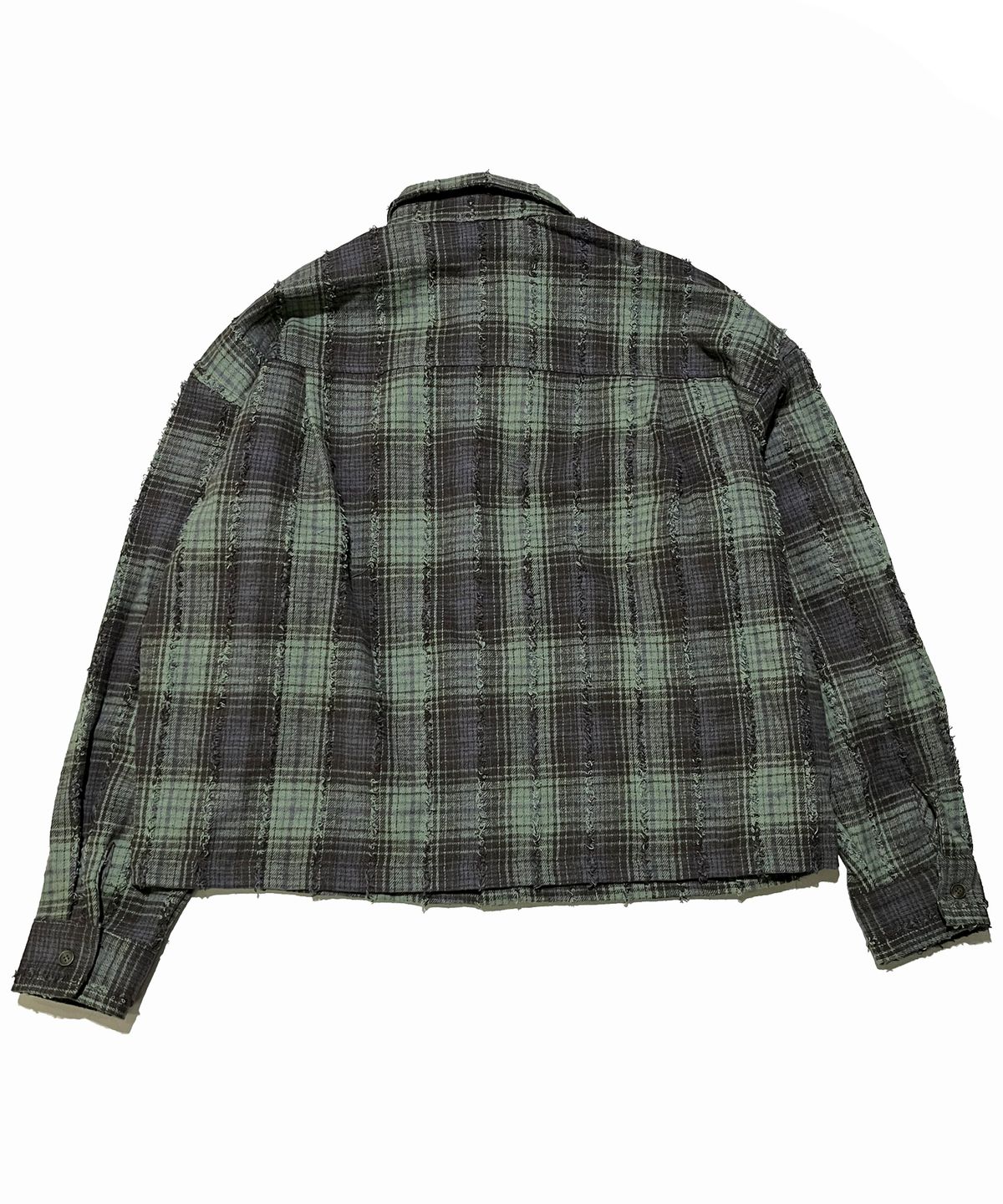 스케이터락(SK8ER ROCK) Cross Tassel Check Shirt ((khaki))