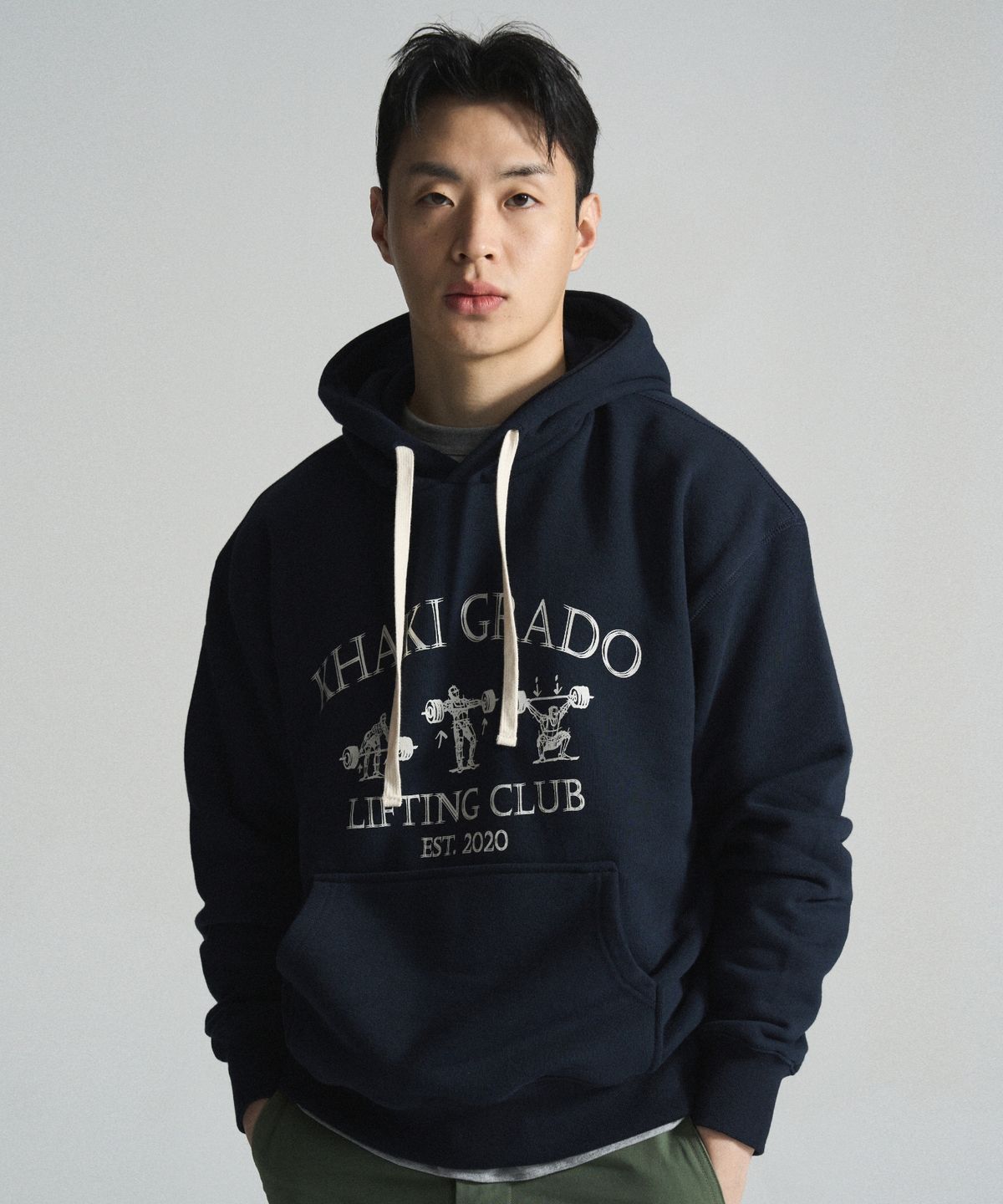 카키그라도(KHAKI GRADO) K.A.G 리프팅클럽 후디 (Navy)