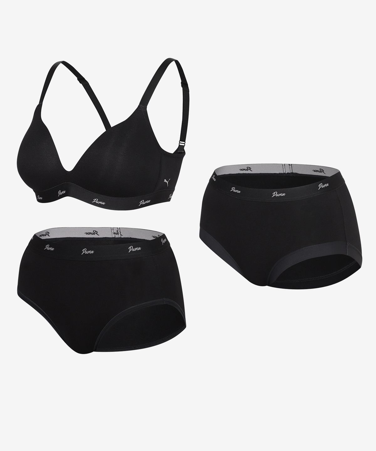 푸마 바디웨어(PUMA BODYWEAR) [브라1+팬티2] 여성 노와이어 릴렉스 브라팬티