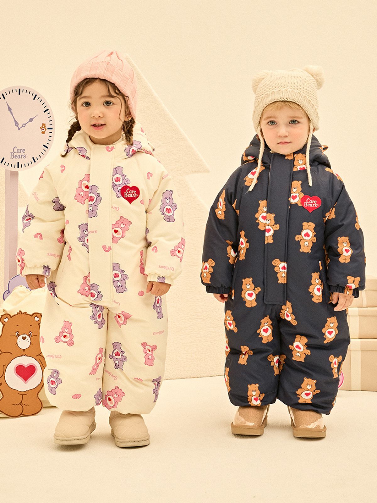 케어베어(CAREBEARS) 케어베어즈 귀욤 귀달이 스키 방한 수트
