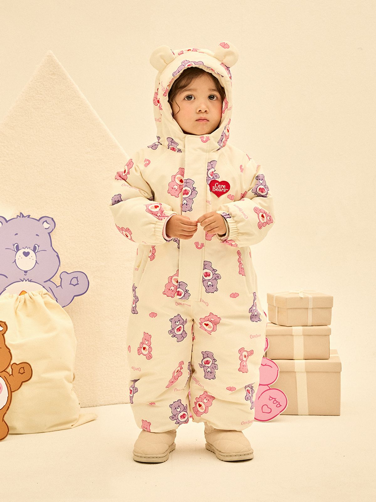 케어베어(CAREBEARS) 케어베어즈 귀욤 귀달이 스키 방한 수트