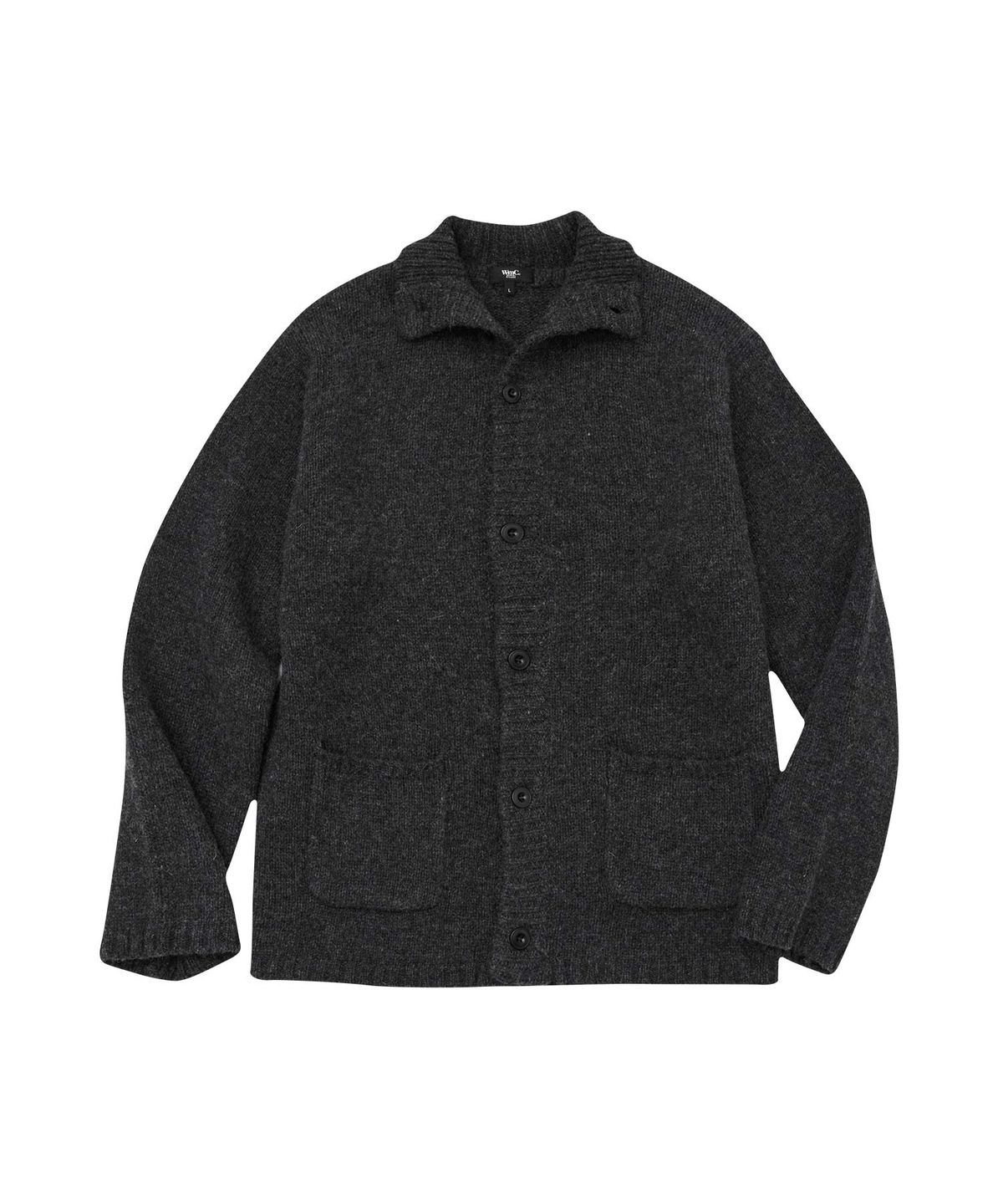 더블유엠씨(WMC) 하이넥 가디건_CHARCOAL GREY