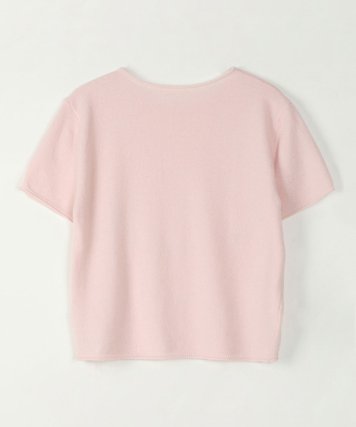 아위(AHWE) HALF SLEEVE ROUND NECK KNIT_BABY PINK