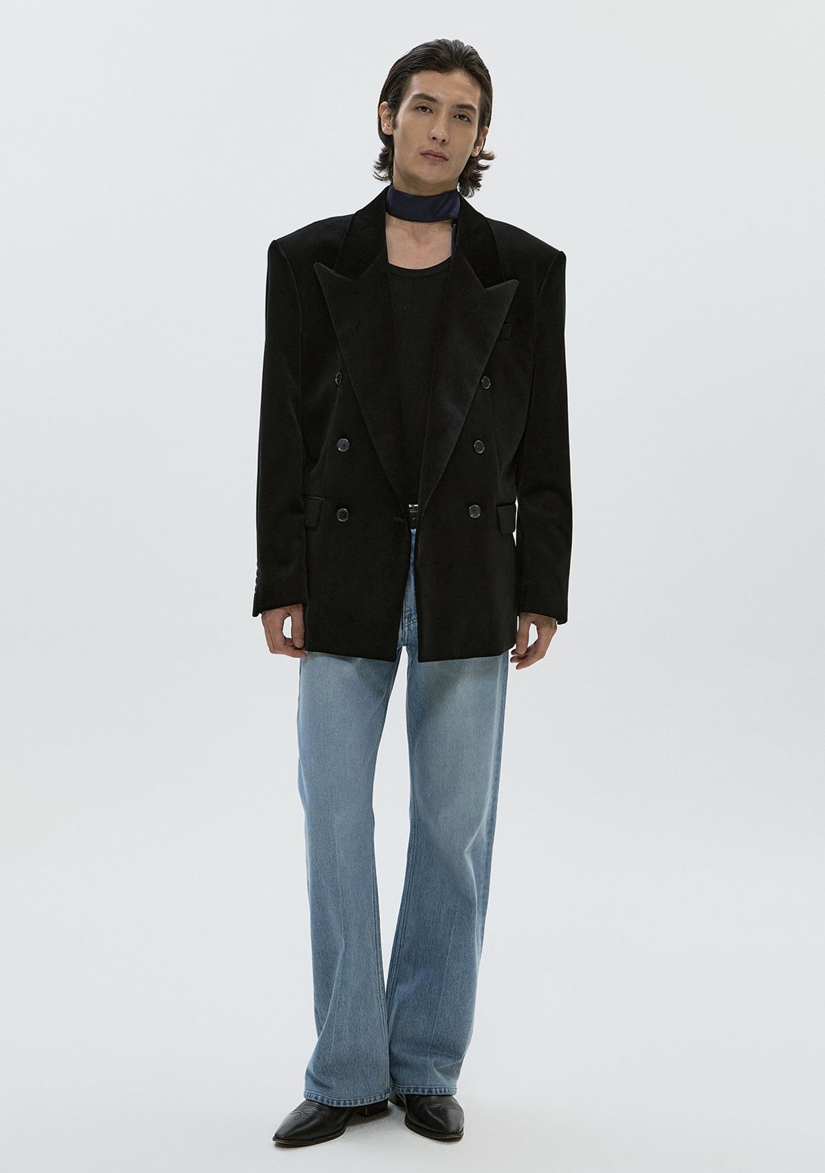 세비지(SAVAGE) Bootcut Fit Denim Jeans - Mid Blue