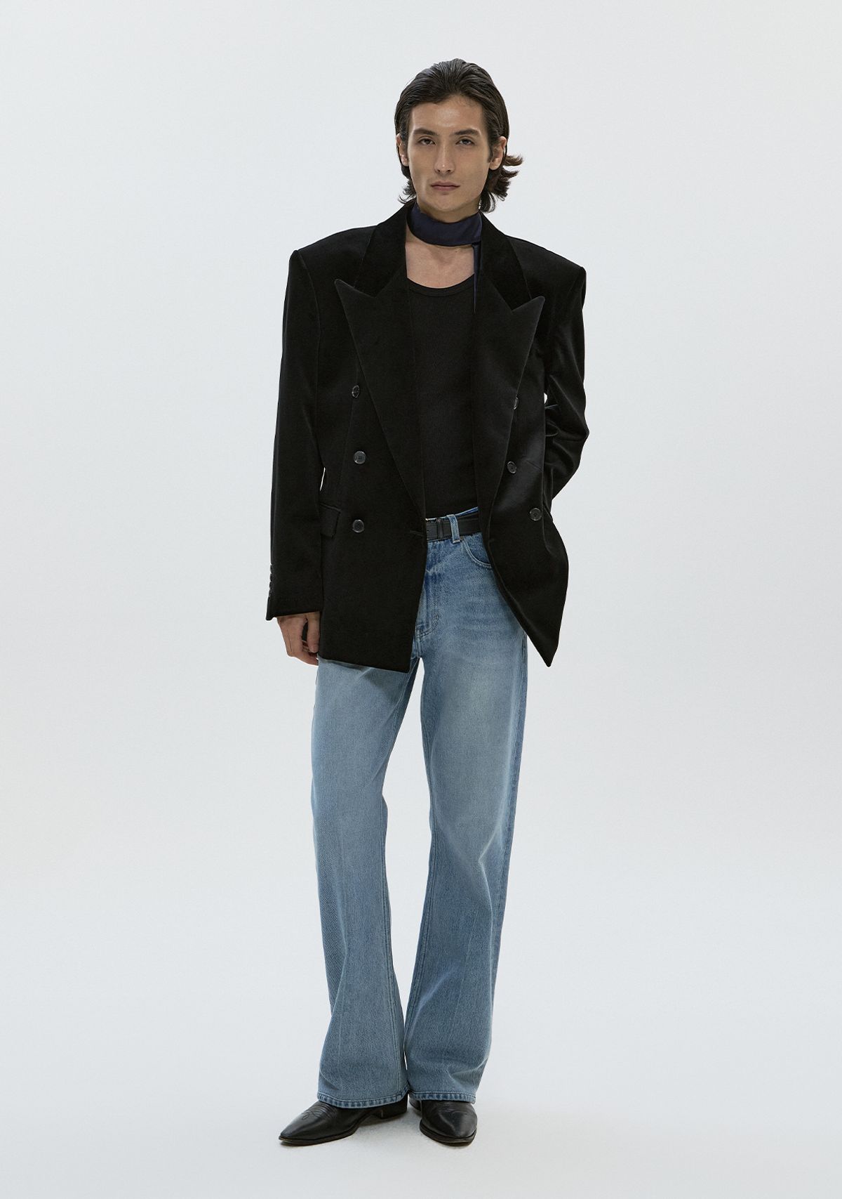 세비지(SAVAGE) Bootcut Fit Denim Jeans - Mid Blue