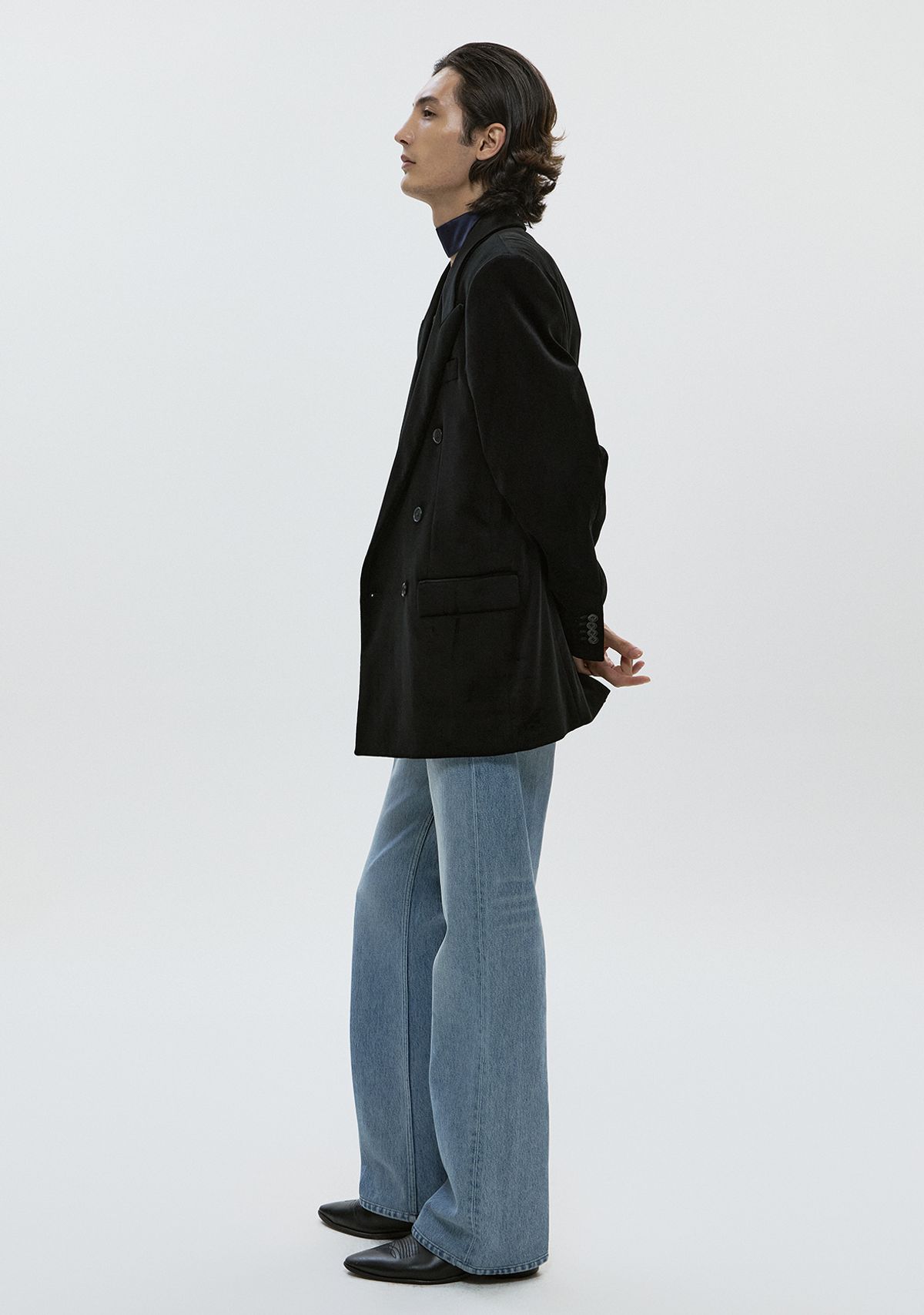 세비지(SAVAGE) Bootcut Fit Denim Jeans - Mid Blue